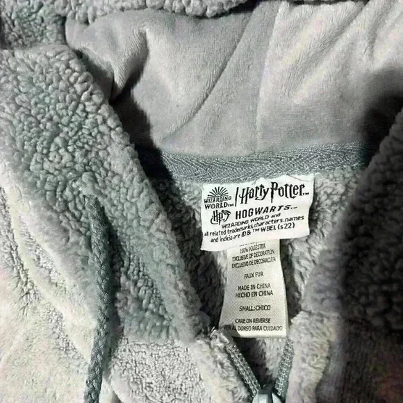 Harry Potter One Piece Pajamas Women Small Soft Fleece Wizard World Gray - Picture 4 of 8